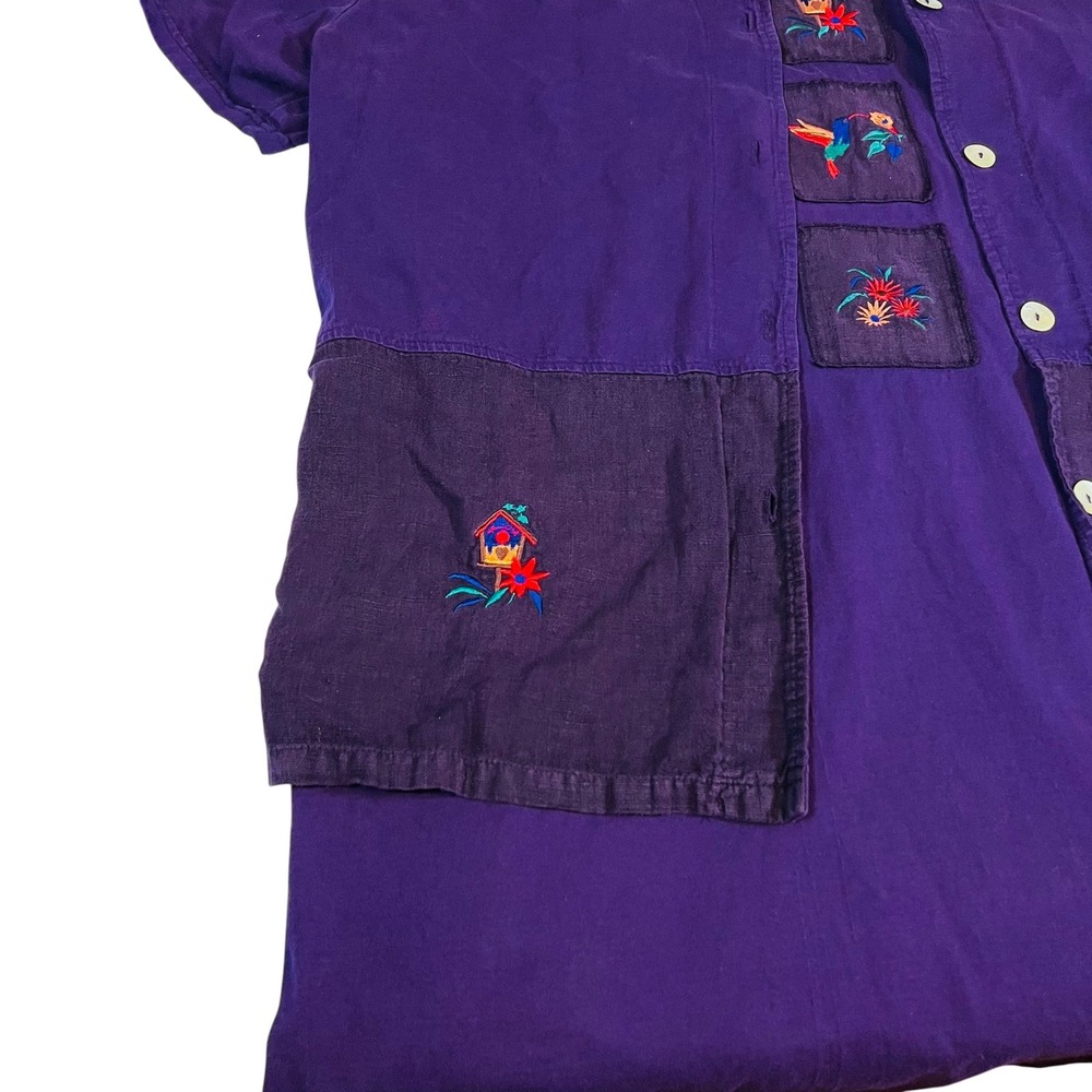 Vintage Cactus 2 Piece Purple Jumper Dress Jacket Set XXL Embroidered USA